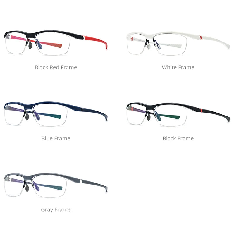 HONILLESI TR90 Glasses Men Brand Designer Semi Rimless Ultralight Bicycle Eyeglasses Frame Half Rim Sports Japanese Eyewear 7027