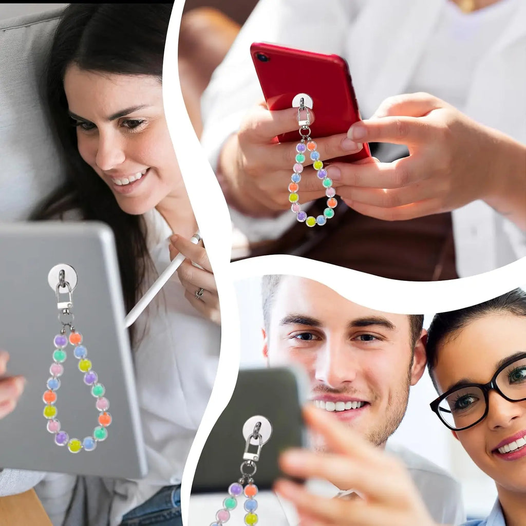Adhesive Metal Heart Phone Charm Holder Mobile Phone Xyun Finger Ring Stand Hooks Buckle Charms Clasp DIY Accessories String