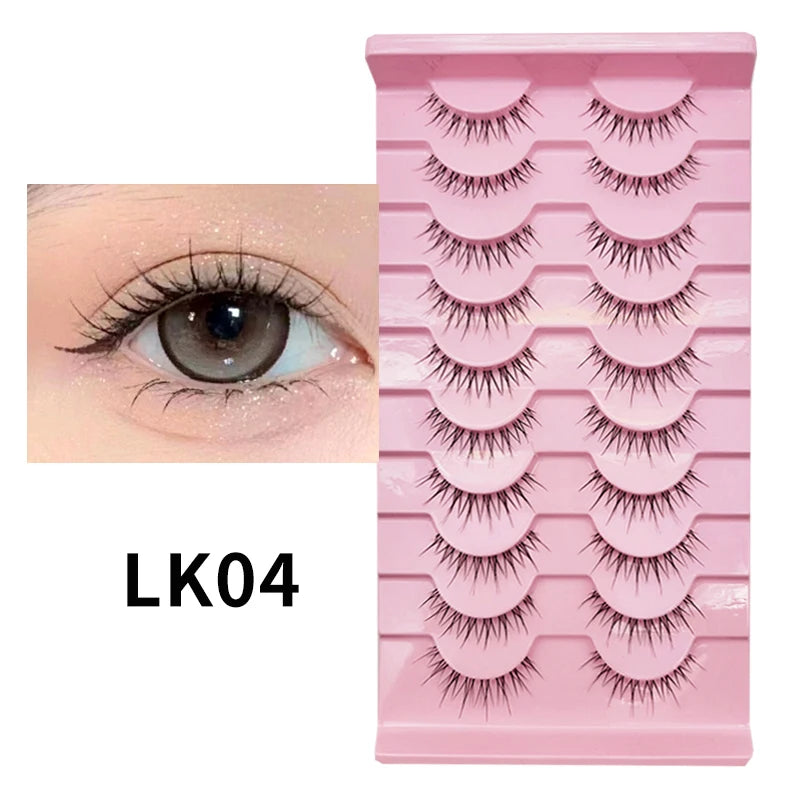 10 Pairs Natural Lashes Manga Full Strip Lashes Makeup Bulk Wholesale Dropshipping Eyelash Extension Lashes Anime False Eyelash