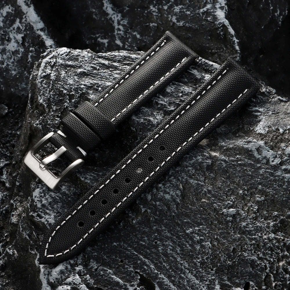 Nylon Canvas Watch Strap 18/19/20/21/22mm for Omega for Blancpain Sailcloth Waterproof Band Quick Release Leather Wrist Bracelet