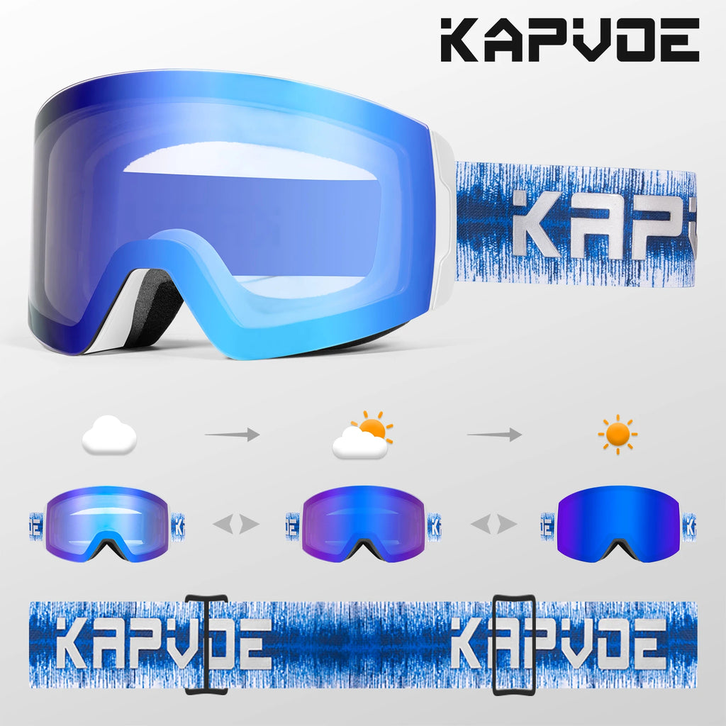 Outdoor Photochromic Ski Goggles Men Snowboard Glasses Women Winter Snow Sunglasses UV400 Magnetic Attraction Lens High Quality