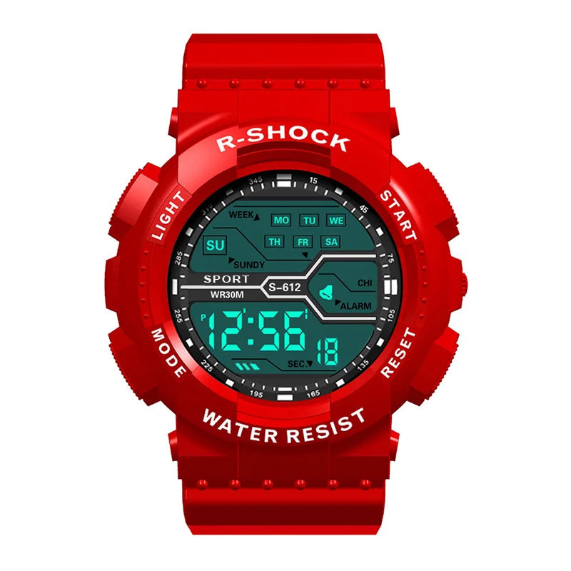 Men's Digital Electronic Watch Sports Glow 55mm Large Dial Watch Student Outdoor Adventure Trend Multifunctional Watches Clock