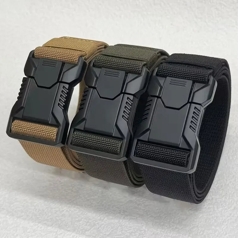 1pc Lightweight Tactical Quick-Release Buckle Belt Workwear Wear-resistant Outdoor Commuting Military Training Pants Belt