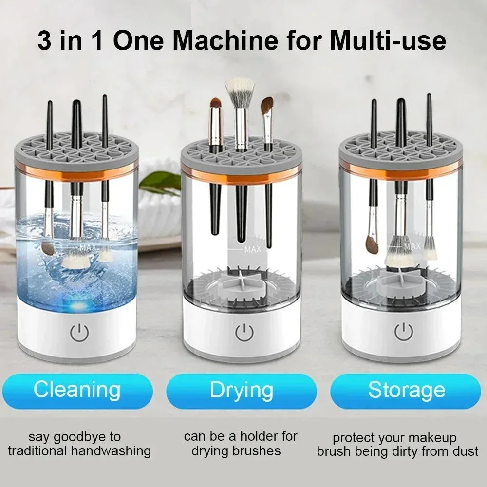 Automatic Electric Makeup Brush Cleaner USB Plug Cosmetic Brush Cleaning Drying Machine with Cleaning Mat