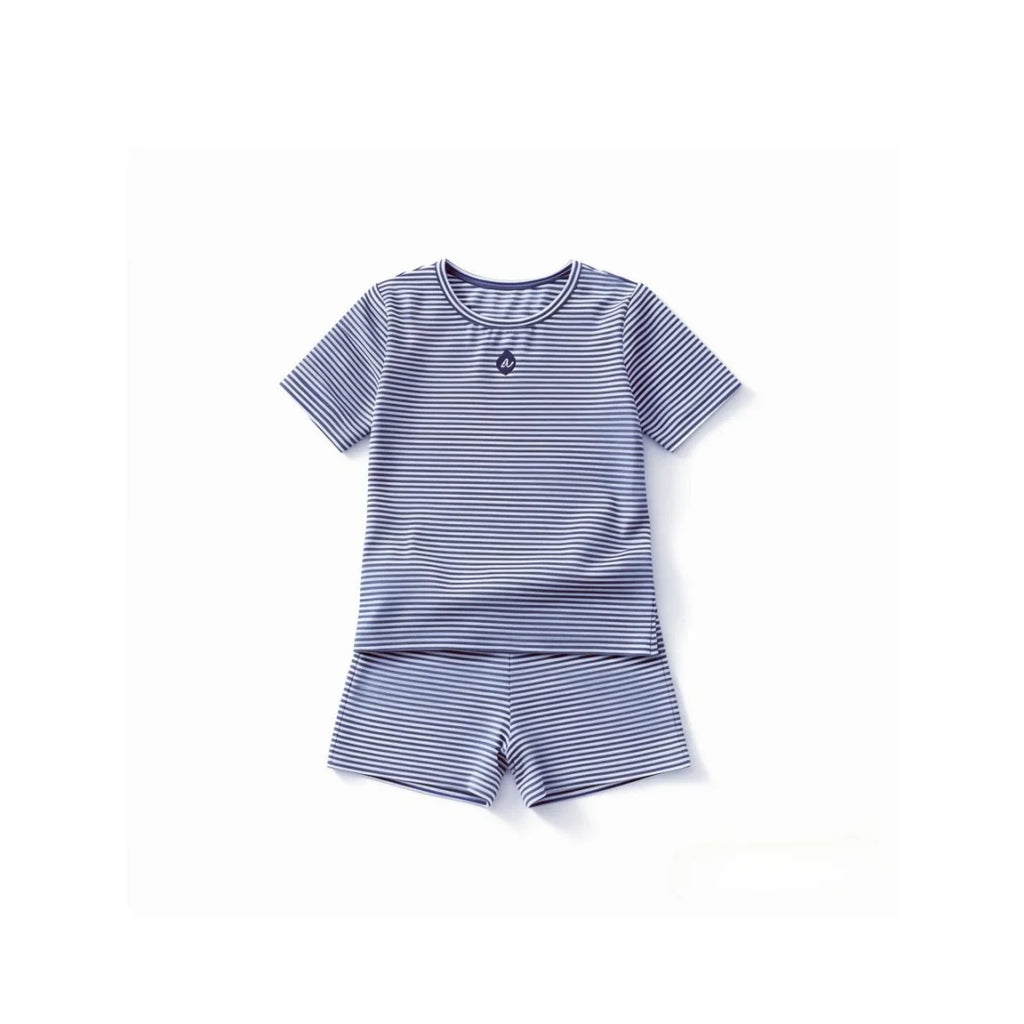AP SS26 blue denim collection kids boys girls spring summer fashion jeans pleated skirt jumper shirt family clothing clothes