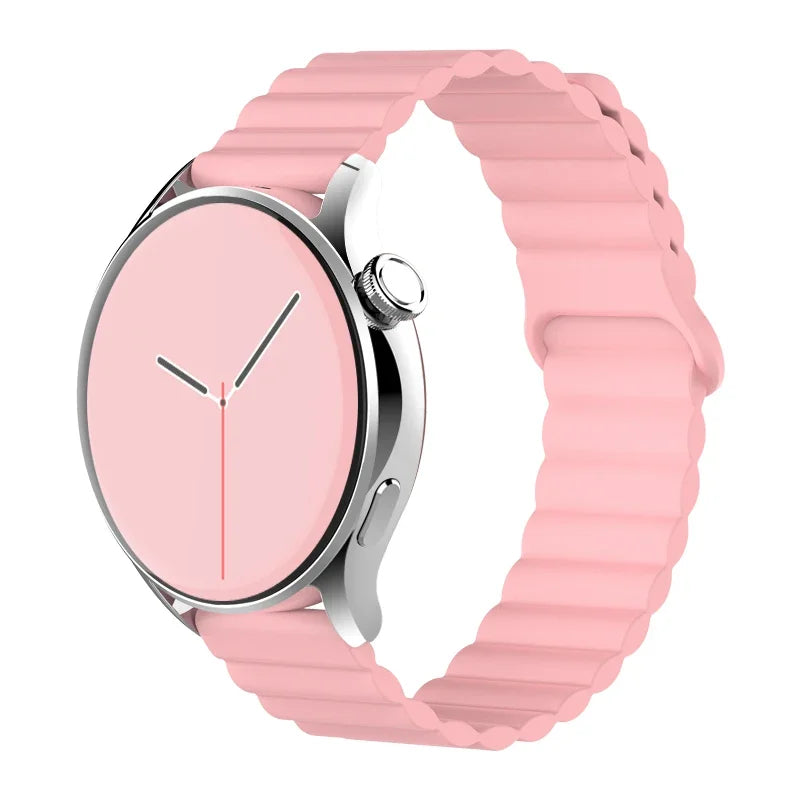 20mm 22mm Magnetic Loop band For Samsung Galaxy watch 6/5 pro/4/Classic/active 2 Silicone link bracelet huawei GT 2-2e 3-4 strap