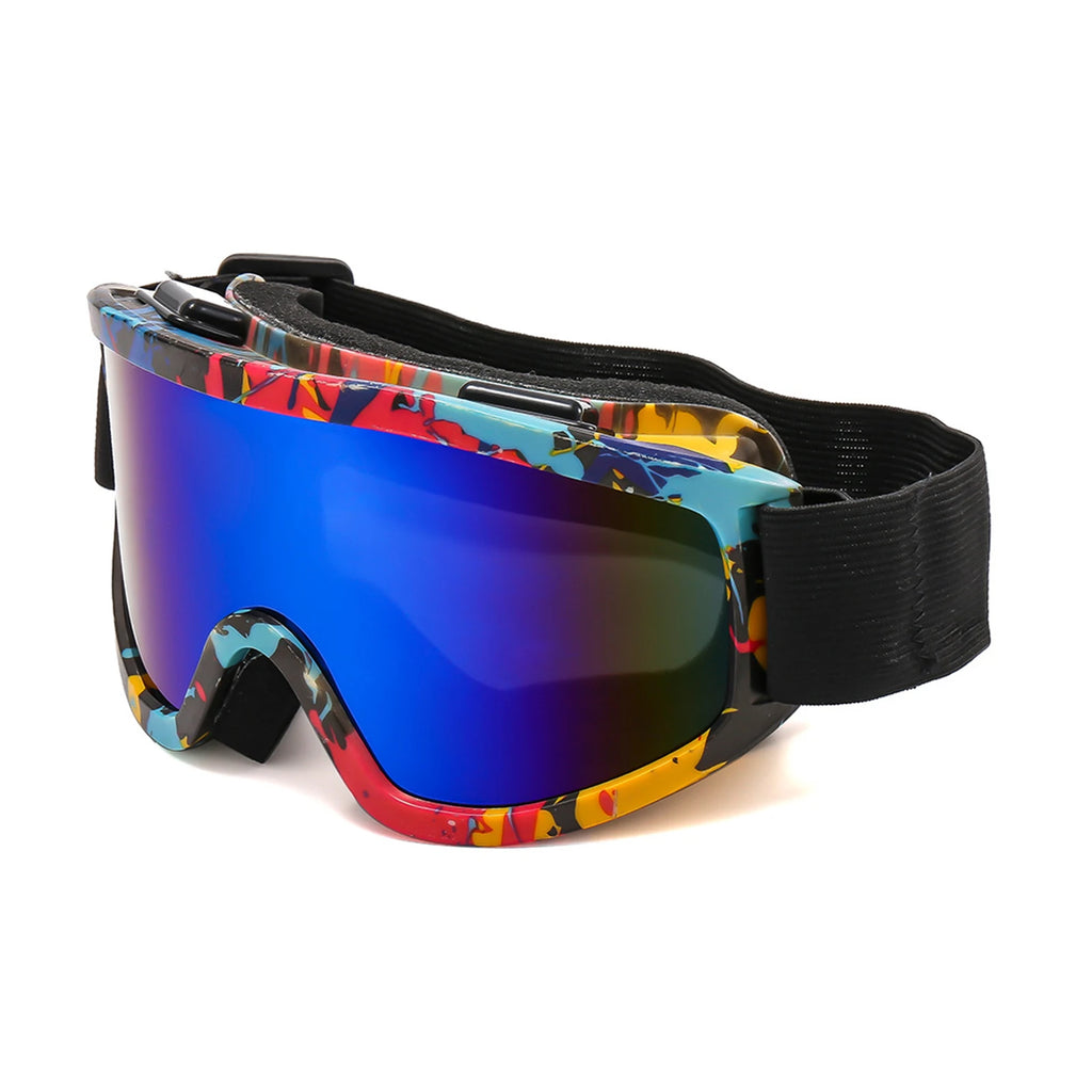 Large Frame Ski Goggles Colorful Anti-Glare Lenses for Snowboarding Skiing Outdoor Winter Sports