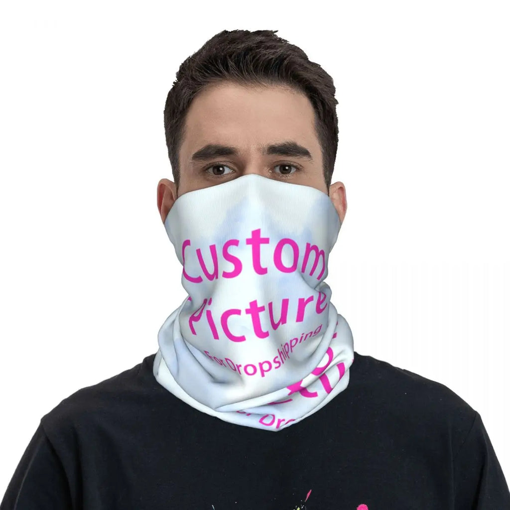 Custom Personalized Custom Photo Logo Neck Gaiter Women Men UV Protection Winter Customized DIY Print Bandana Scarf for Cycling