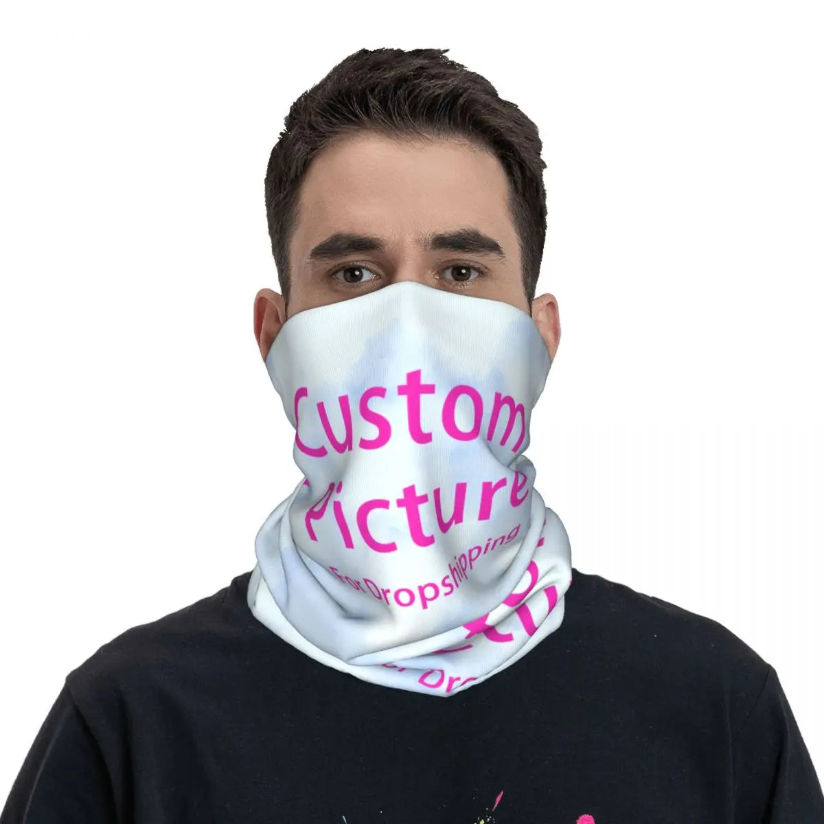 Custom Personalized Custom Photo Logo Neck Gaiter Women Men UV Protection Winter Customized DIY Print Bandana Scarf for Cycling