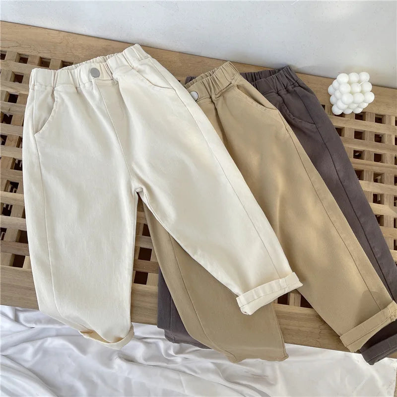 Summer Boys Casual Pants 2-8 Years Old Children Harem Pants Summer Girls Loose Solid Color Sport Trousers Kids Fashion Clothes