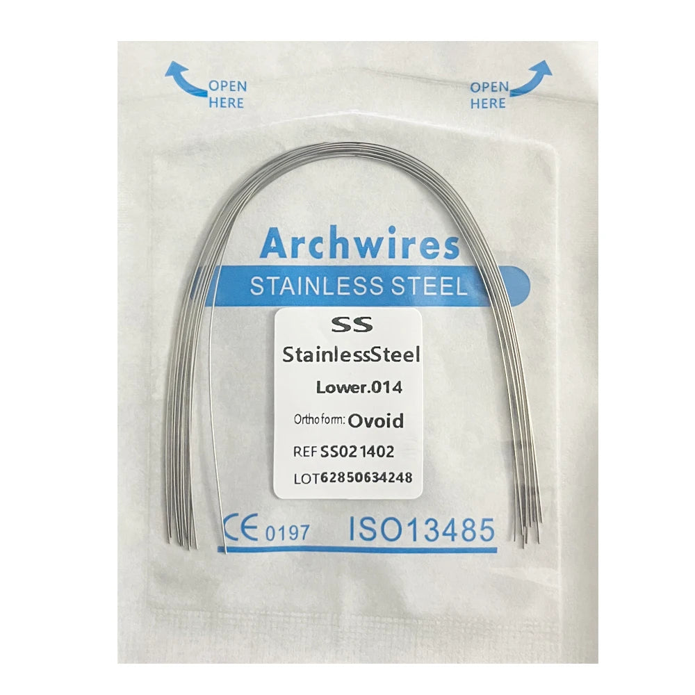 10pcs/pack Dental Orthodontic Stainless Steel Round/Rectangular Wire Ovoid Form Dentist Material Dental Arch Wire