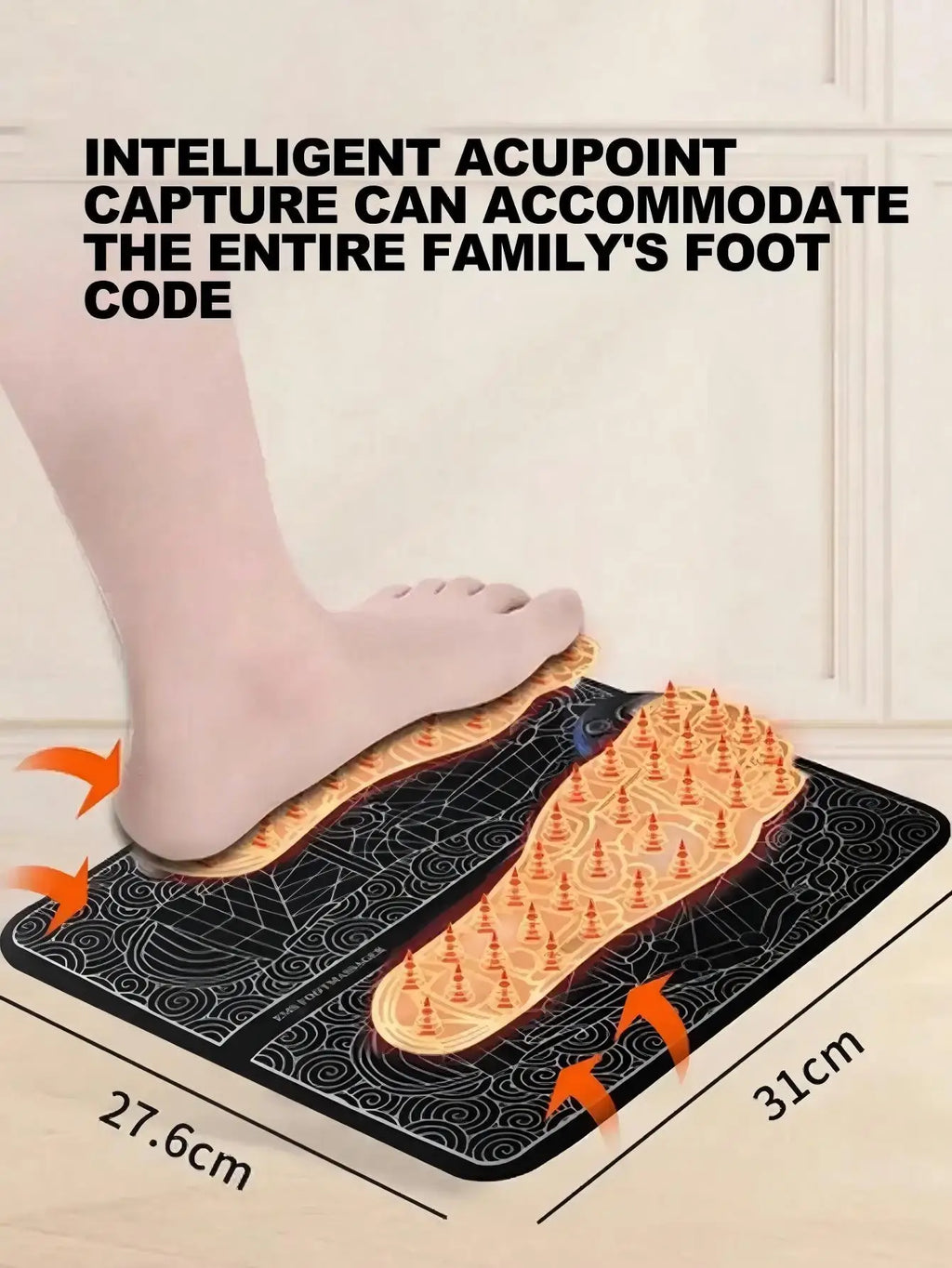 Foot Massger 8 Modes 19 Level Electric Foot Massager Pad Strength Lightweight Relieve Foot Pressure Strength Lightweight