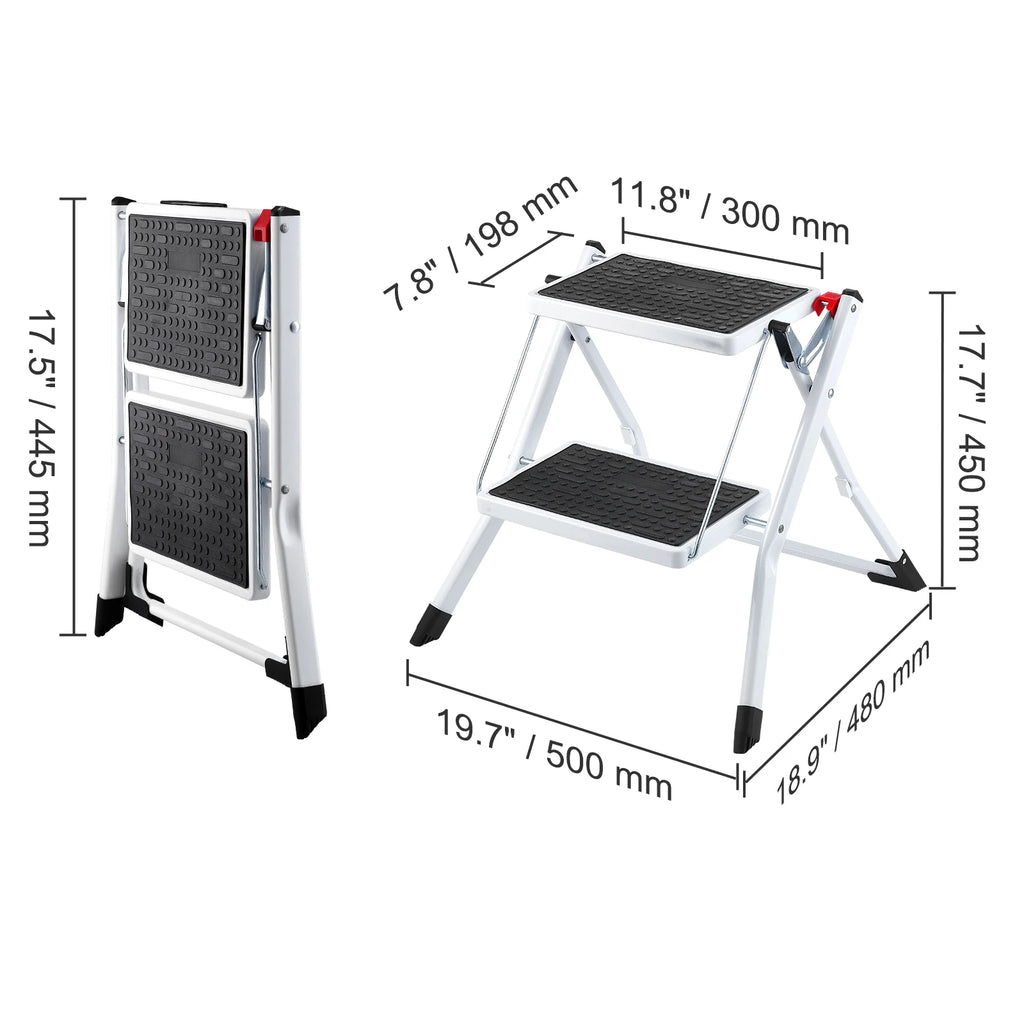VEVOR Step Stool 1 Step 330lbs Capacity Adjustable Height Toddlers Adults Non Slip Sturdy For Office RVs Pets Bathrooms Bedrooms