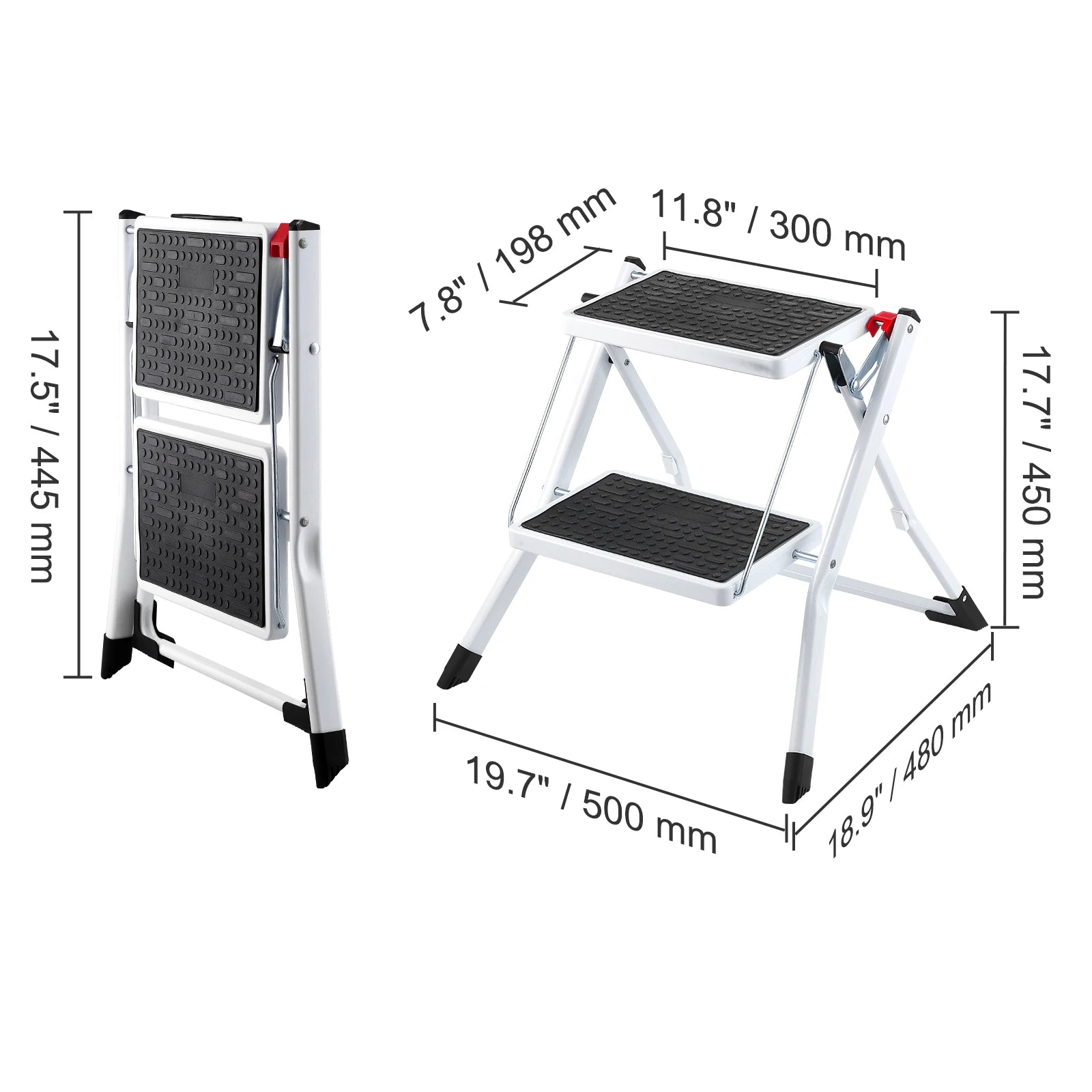 VEVOR Step Stool 1 Step 330lbs Capacity Adjustable Height Toddlers Adults Non Slip Sturdy For Office RVs Pets Bathrooms Bedrooms
