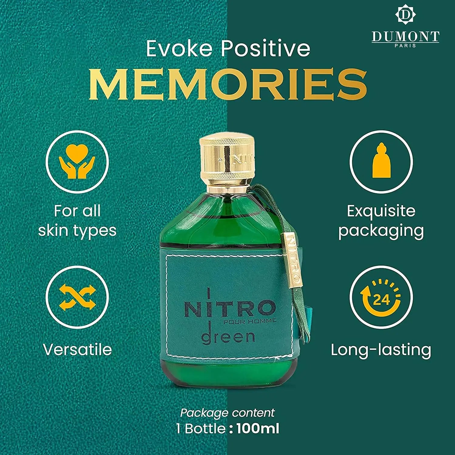 Nitro Red 3.4 Fl Oz Eau De Parfum for Men – Rich Fruity Woody Floral Fragrance – Luxurious Long Lasting Scent