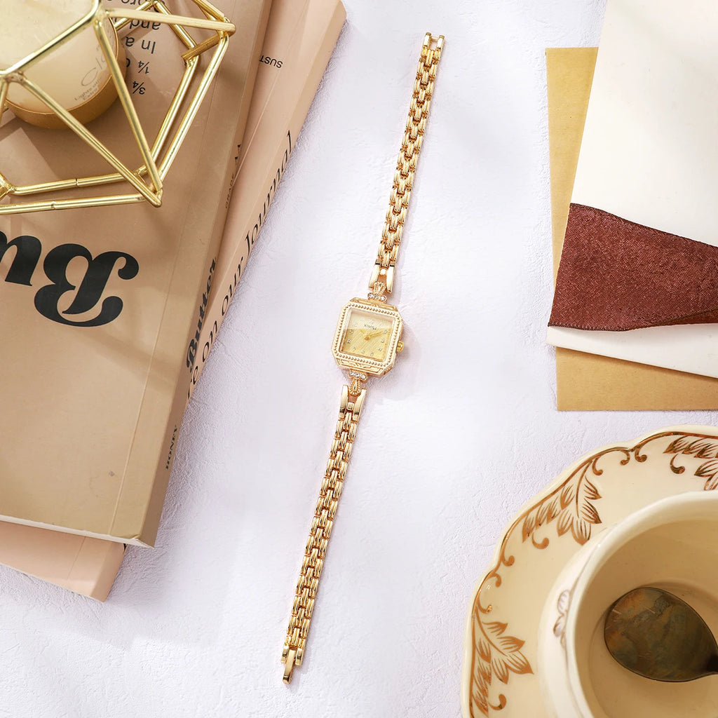 Fashion Rhinestone Square Women Watches Elegant Bracelet Strap Ladies Quartz Wristwatches Reloj Mujer（Without Box）