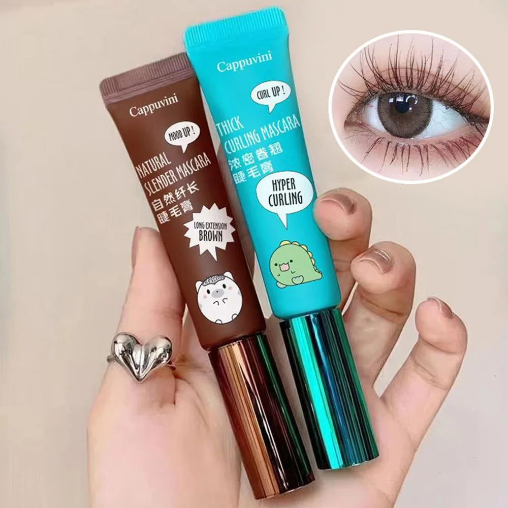 Toothpaste Tube Mascara Waterproof - 12H Long Thick Curled Lengthens Natural Look Smudge-proof Long-lasting Black Lashes