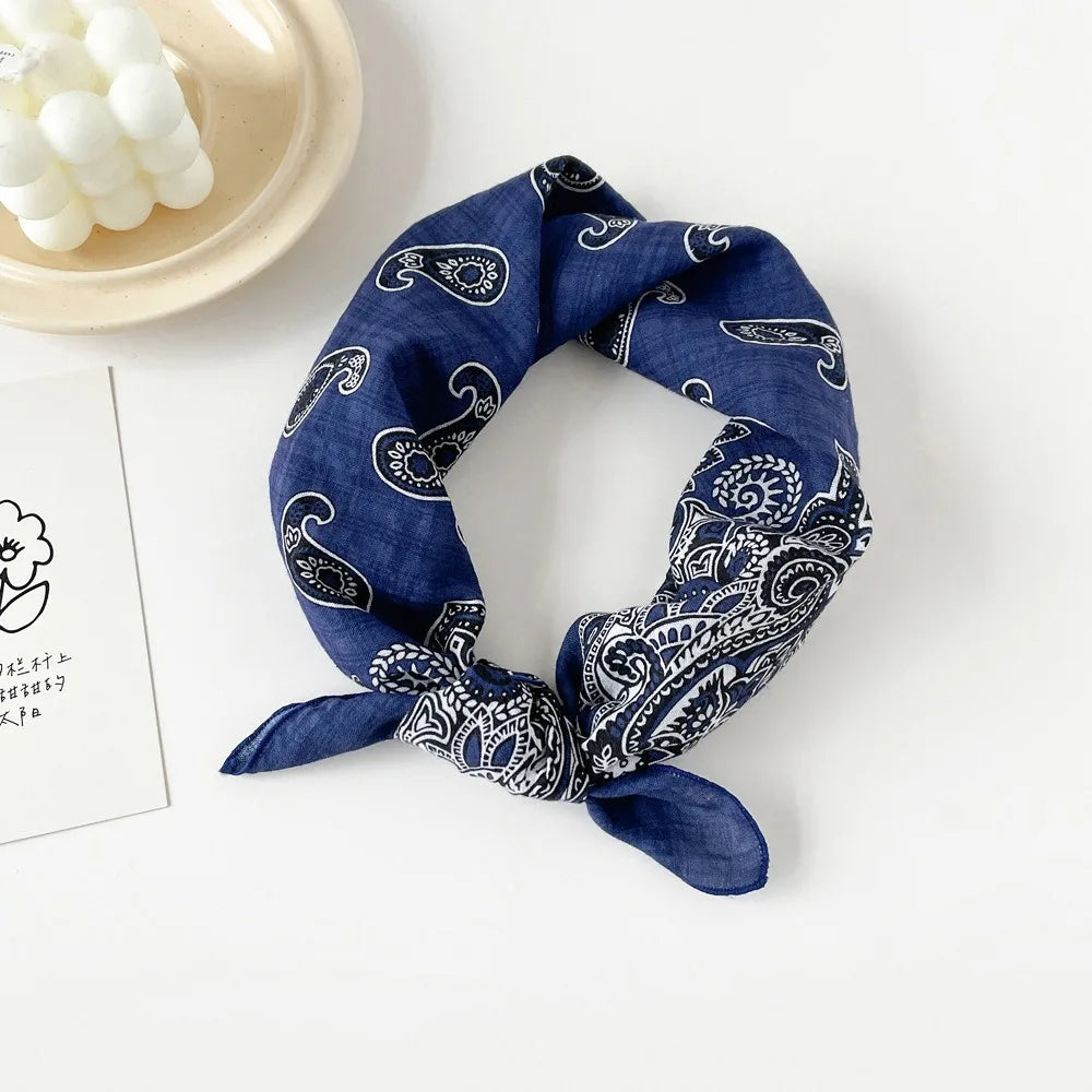Fashion Square Scarf 1pcs Cotton Rich Summer Scarf Digital Printed Head Scarf for Women Versatile Lightweight Wrap Chic