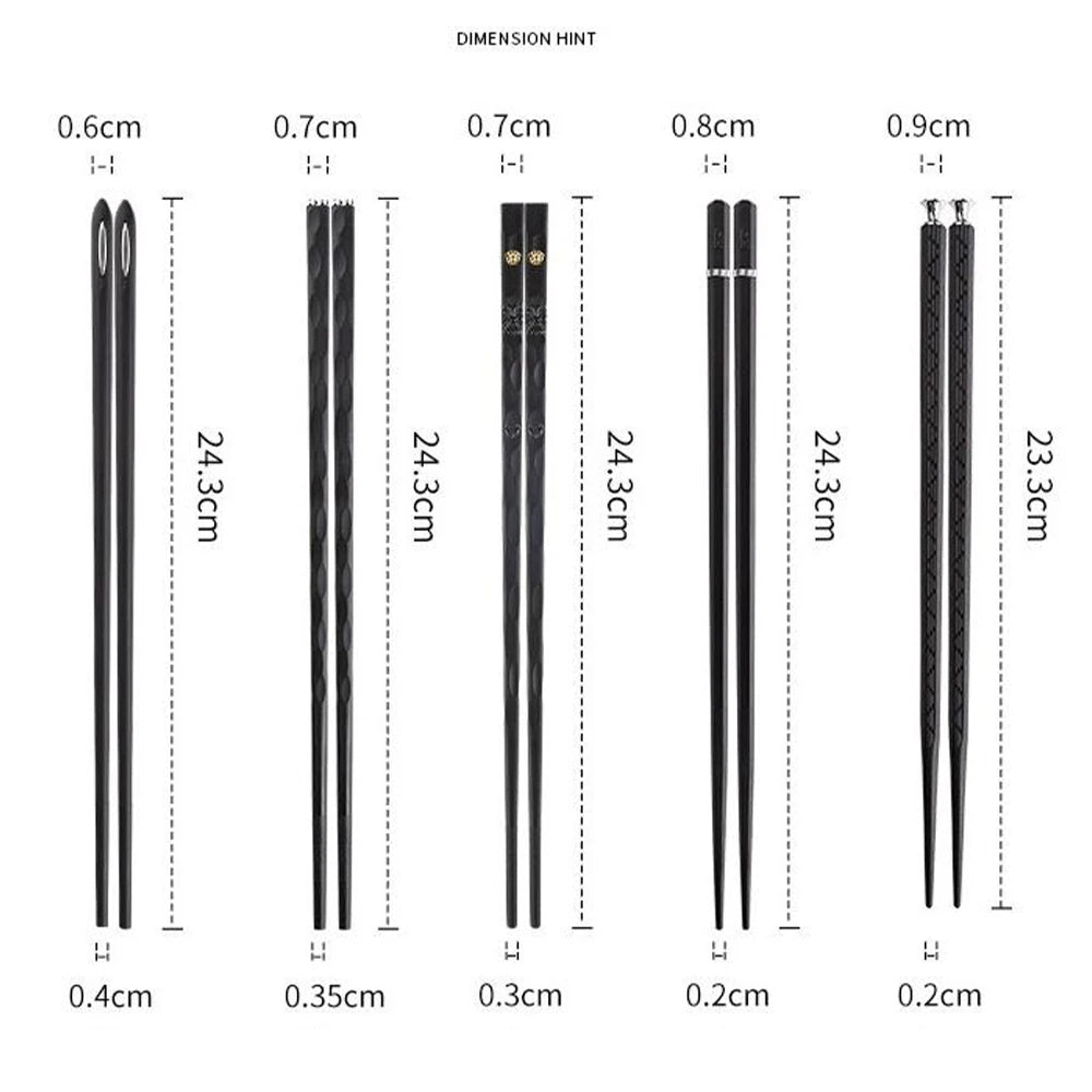 5Pairs High Quality Japanese Non-Slip Chopsticks Korean Home Hotel Restaurant Portable Healthy Food Stick For Sushi Chopsticks