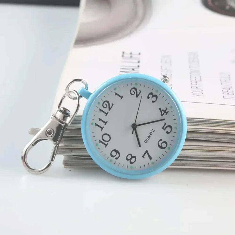 New Cute Compact Quartz Pocket Watch with Keychain – Unisex Quartz Watch for Men, Women, minimalist watches, gift for child