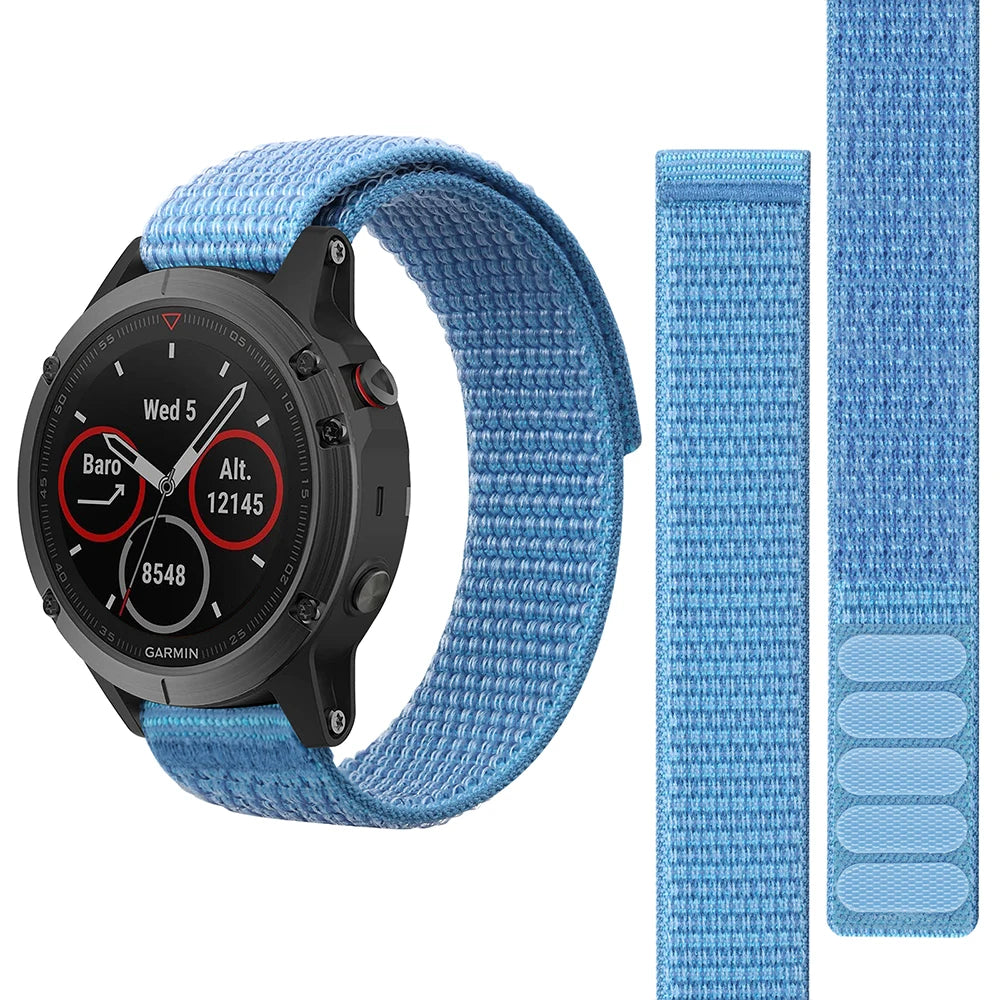 26mm 22mm Hook Loop Nylon Strap Watchband For Garmin Fenix 6X 6 Pro 5X 5 7X 7 Epix 2 Forerunner 965 955 945 935 Watch Bracelet