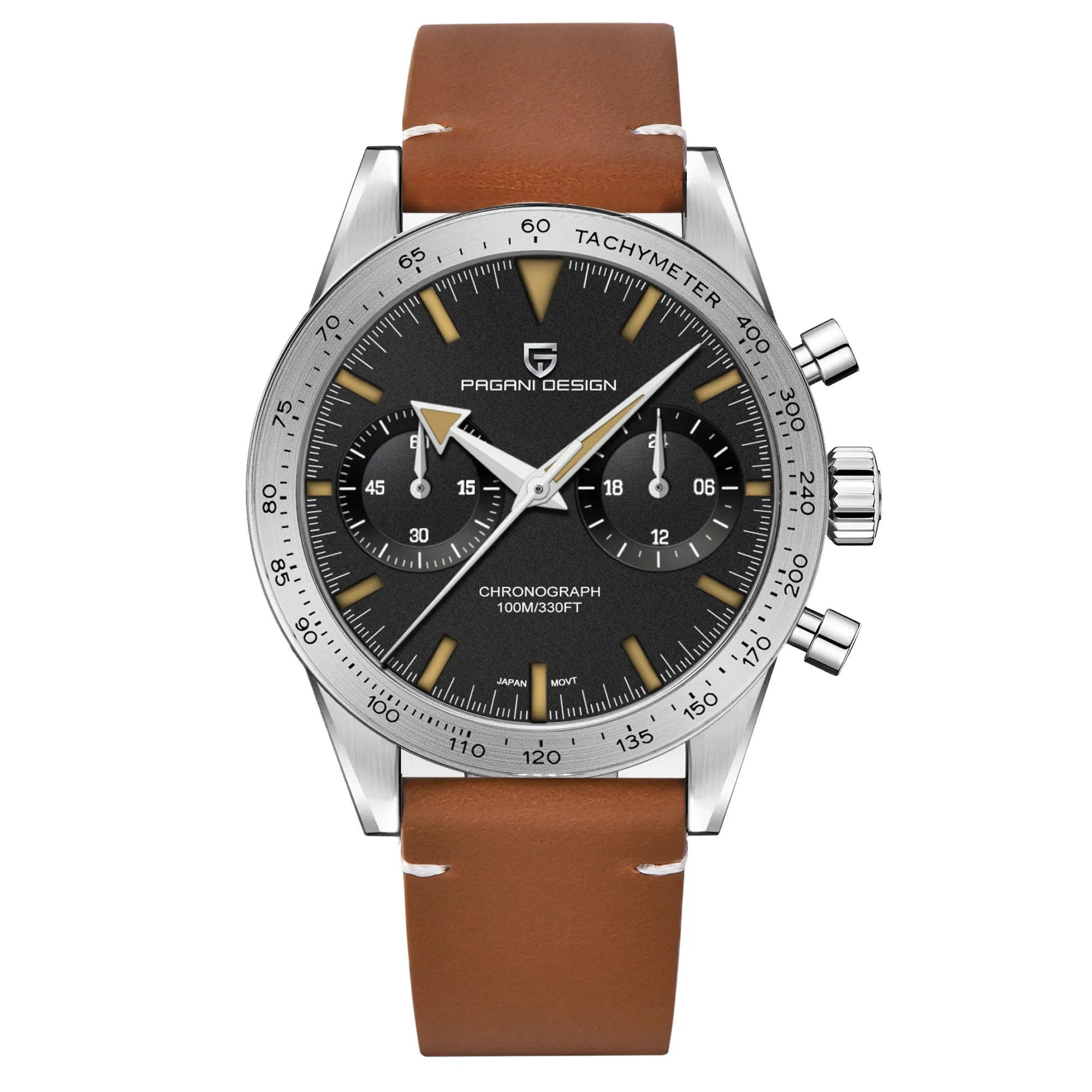 PAGANI DESIGN 2026 Mens watches Moon Quartz  Watch men speed Sport waterproof Chronograph AR Sapphire VK64 Steel Retro Luminous