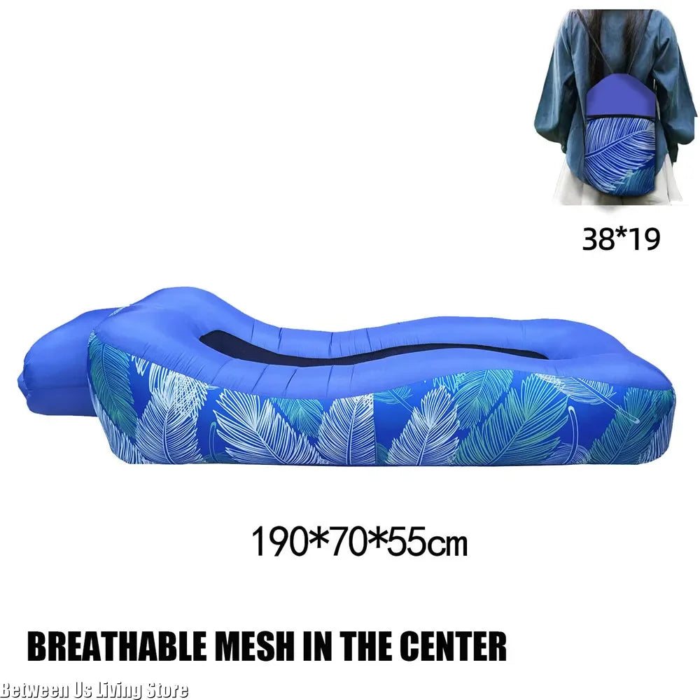 Luxury Inflatable Sofa Bed - Extra Wide Non-Roll Design for Beach, Garden & Indoor | Quick Setup Air Lounger