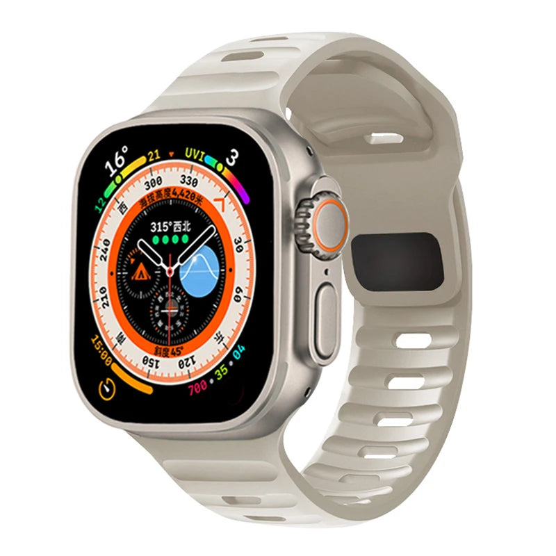 Silicone Strap For Apple Watch ultra2 Band 44mm 49mm 45mm 41-46-42mm 40mm sport correa bracelet iwatch Series 10 7 6 se 3 8 9 11