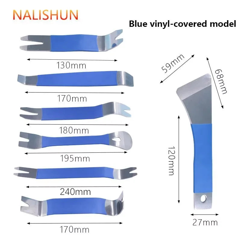 Car Audio Removal Tool Skid Plate Stainless Steel Plastic Door Plate Removal Rubber Buckle Skid Plate Driver 7pcs Set