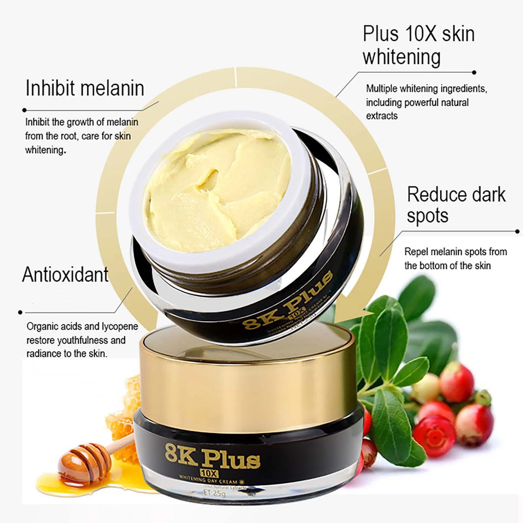AILKE Whitening Face Cream, Reduce Dark Spots, Sun Spots, Melanin, With Collagen, Glutathione, Even Skin Tone For All Skin Types