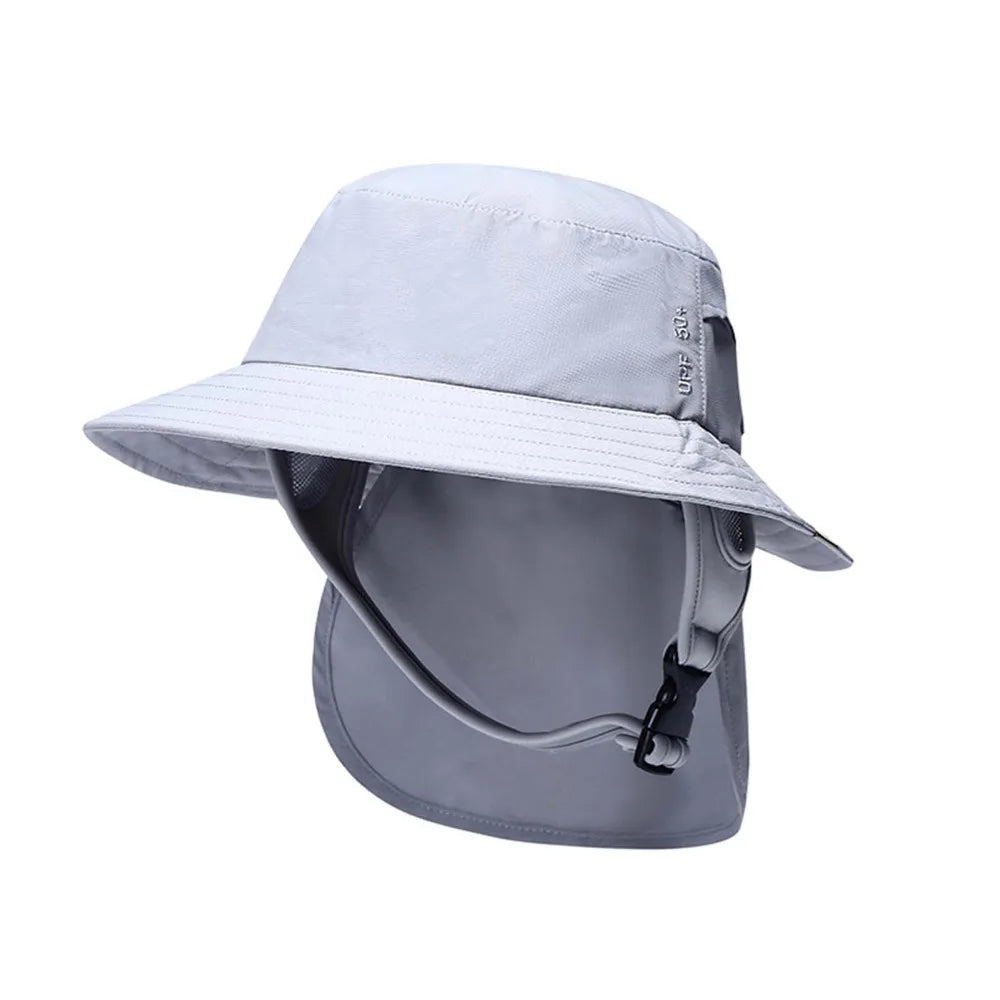 With Chin Strap Surfing Backet Hat Breathable Wide-brimmed Ladies Sun Hat Quick-drying UPF50+ Fisherman Cap Water Sport