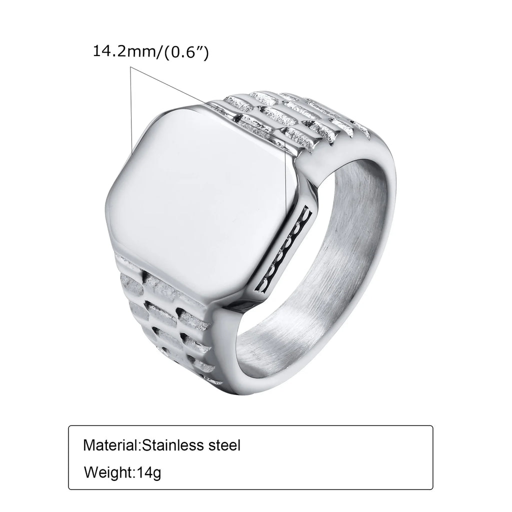 Free Custom 12 Zodiac Signet Rings for Men,Personalized Stainless Steel Finger Birthday Gift to Dad Father Husband Son