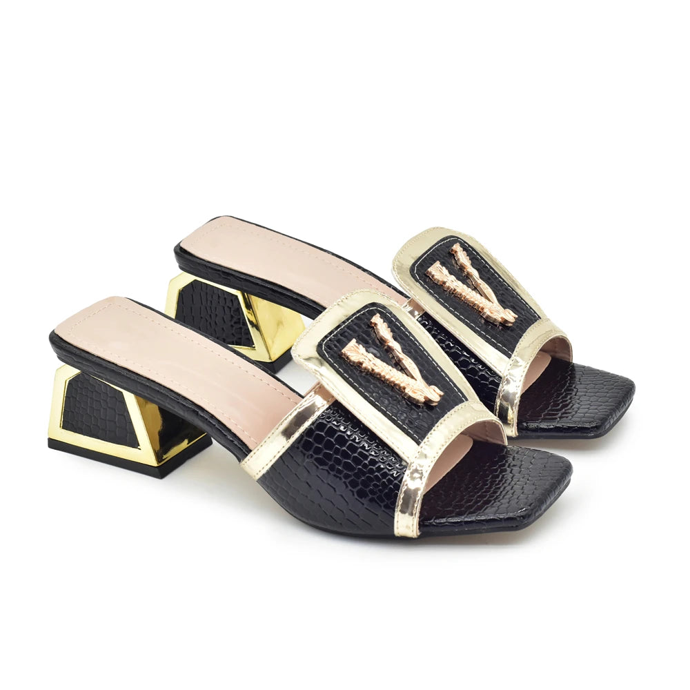 New Fashion Elegant Women Shoes Slip on Open Toe Shoes for Wedding Women Plus Size Women Shoes 43 Luxery Nigerian Party Pumps