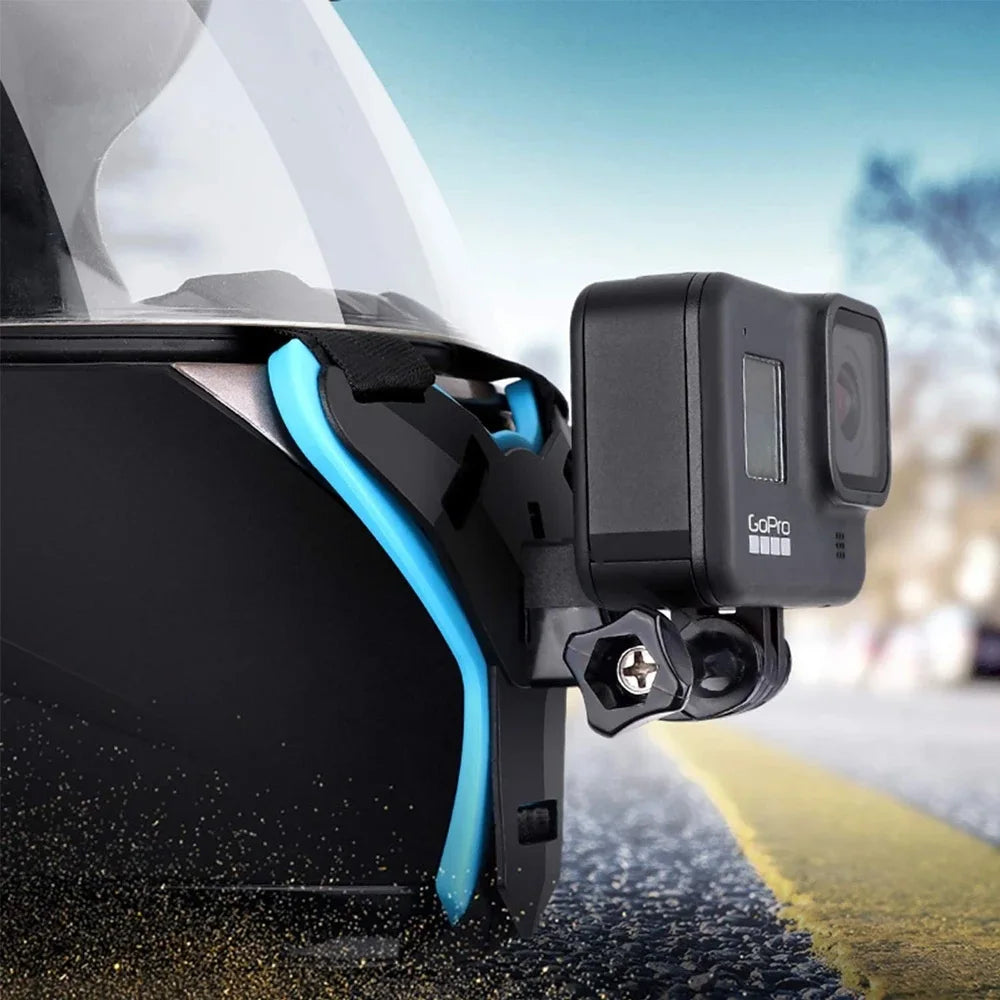 Motorcycle Helmet Strap Chin Mount For Gopro Hero 13 12 11 10 9 8 SJCAM AKASO Action Camera Mount Full Face Holder Accessories