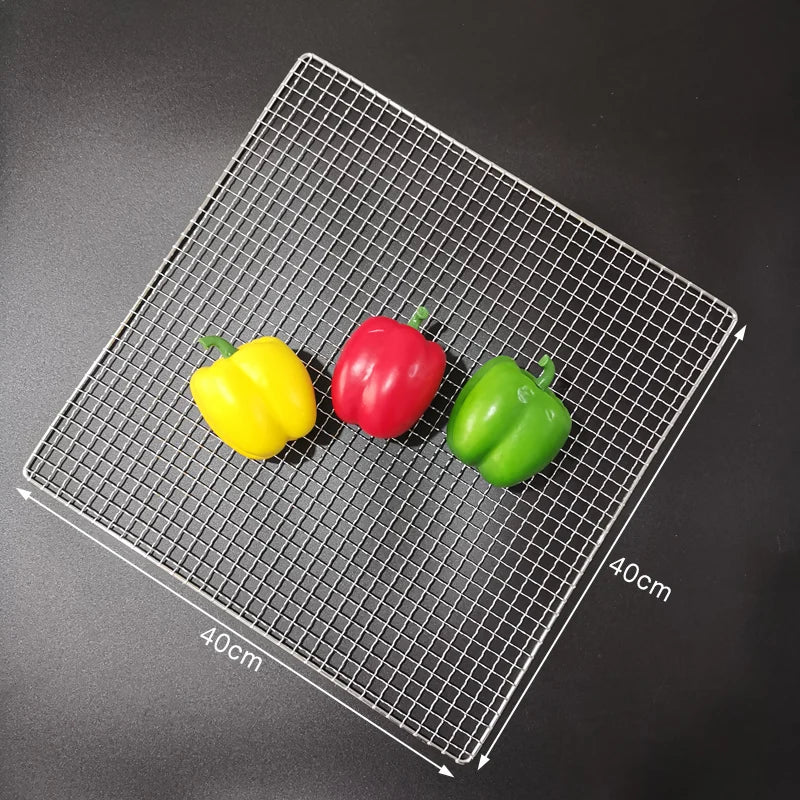 Stainless Steel 304 Food Grade 15-70CM Rectangle BBQ Barbecue Grill Wire Grid Mesh Net