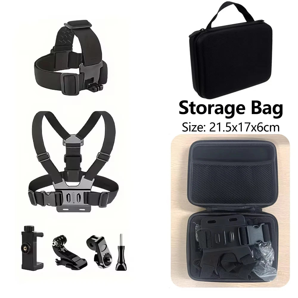 Adjustable Chest Strap Mount Harness Holder For GoPro Hero 13 12 11 10 9 Insta360 SJCAM AKASO DJI Osmo Action Camera Accessories