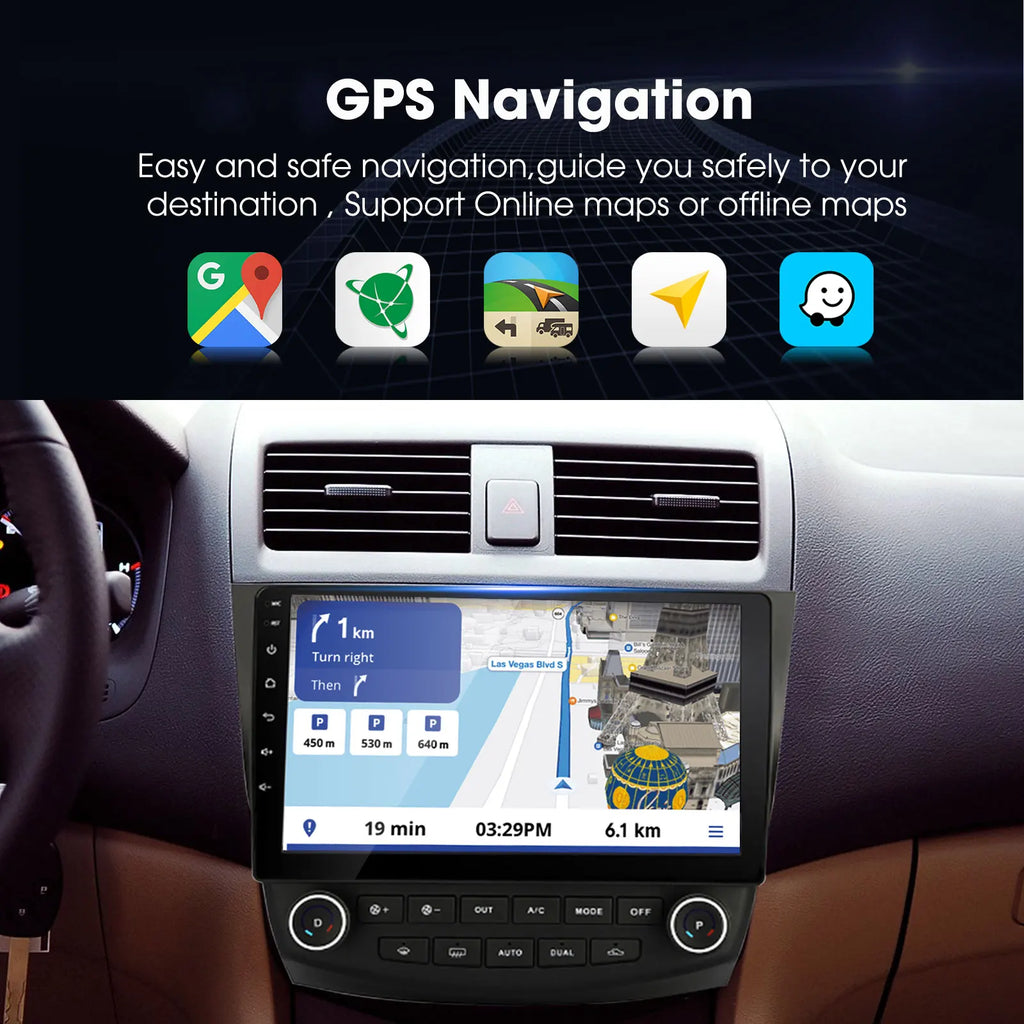Android Car Stereo fo Honda Accord 7th 2003-2007,Build-in Carplay & Android Auto, 10 inch Capacitive Touch Screen GPS Navigation