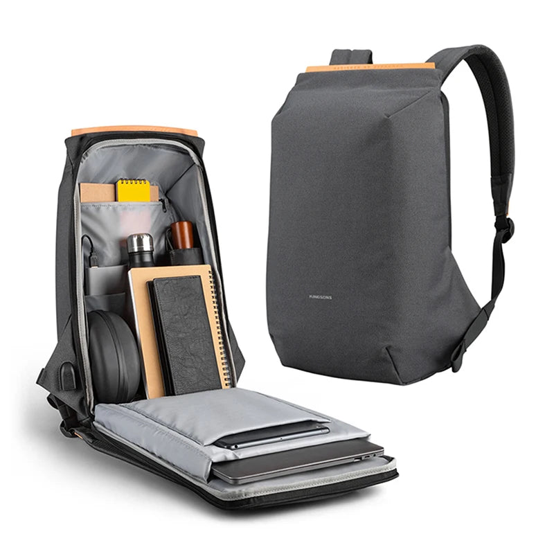 Kingsons 15.6'' New Waterproof Backpacks USB Charging School Bag Anti-theft Men And Women Backpack For Laptop Travelling Mochila