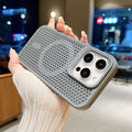 Magnetic For Magsafe Cooling Breathable Shell Case For iPhone 16 15 14 13 12 Pro Max Plus Shockproof Heat Dissipation Cover Case