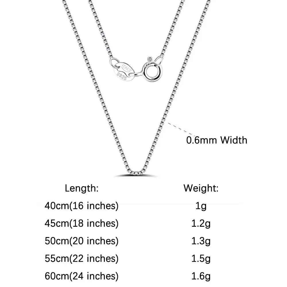 ORSA JEWELS 100% 925 Sterling Silver Link Chain Necklaces Minimalism Snake/Paperclip/Box/Figaro/Chopin/Cuban Chains 40-60cm