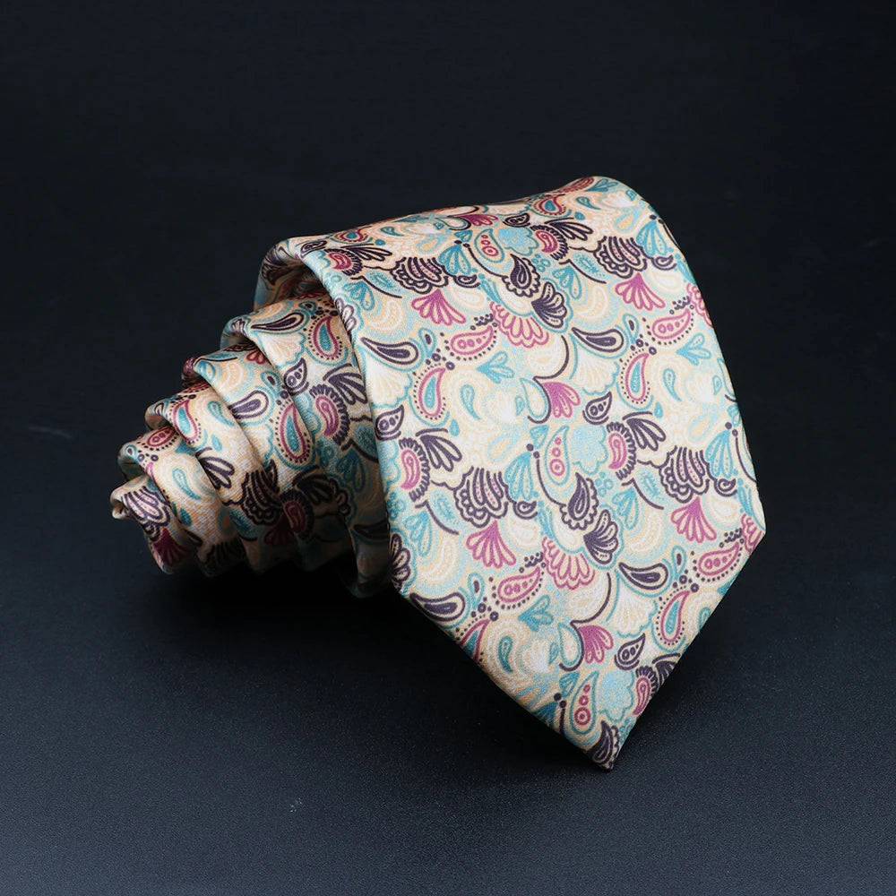 Vintage Super Soft Floral Silk Ties Men's Fashion 8cm Flower Necktie For Men Wedding Business Meeting Gravata Printing Tie Gifts