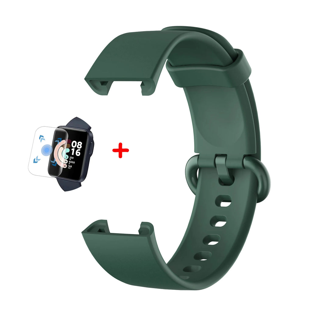 Silicone Straps for Redmi Watch 2 Lite Poco Watch Replacement watchband Bracelet for Xiaomi Watch Lite With Screen Protector
