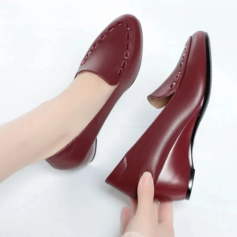 Cresfimix Women Classic High Quality Spring Wedge Heel Slip on Anti Skid Dance Shoes Lady Fashion Comfort Office Pumps A1418