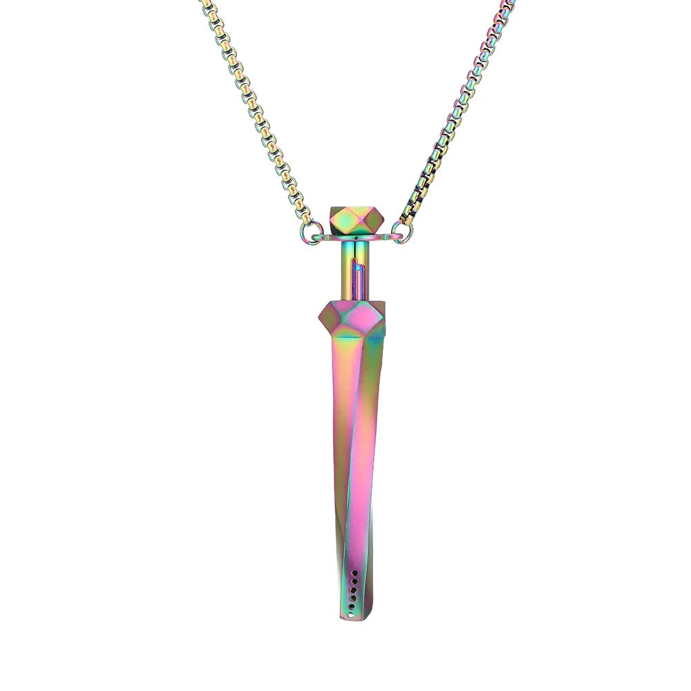 MaiLun 1pc 77mm Stress Anxiety Relief Necklace Length Stainless Steel Meditation Necklace Quit Smoking Anxiety Relief Necklace