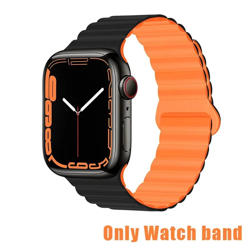 Silicone Strap for Apple Watch Band Ultra 49mm 40 44mm 41 45mm 42 46mm Magnetic Sport Watchband IWatch Serise 10 9 8 7 6 5 4 SE