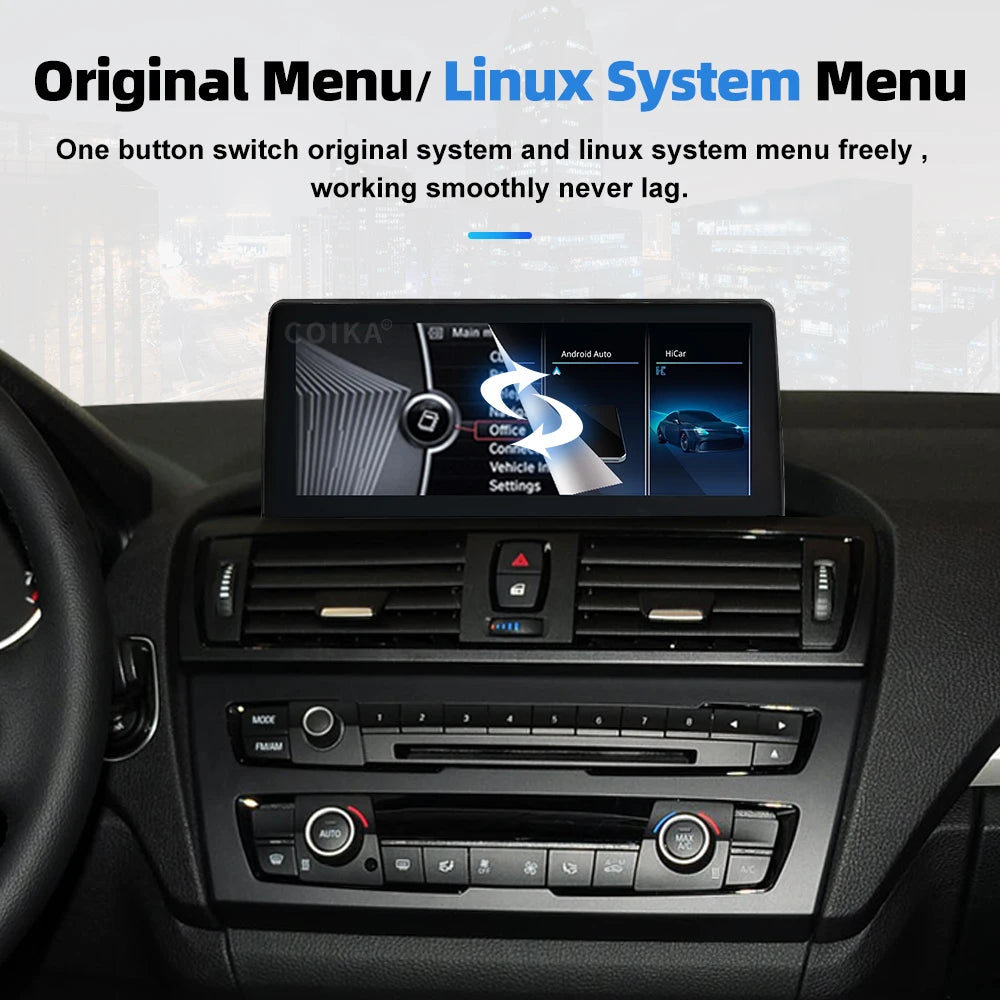 LINUX System 1920*720 For BMW F20 F22 F30 F34 F36 2012-2016 Carplay Touch screen Android Auto Function Plug and Play Multimedia