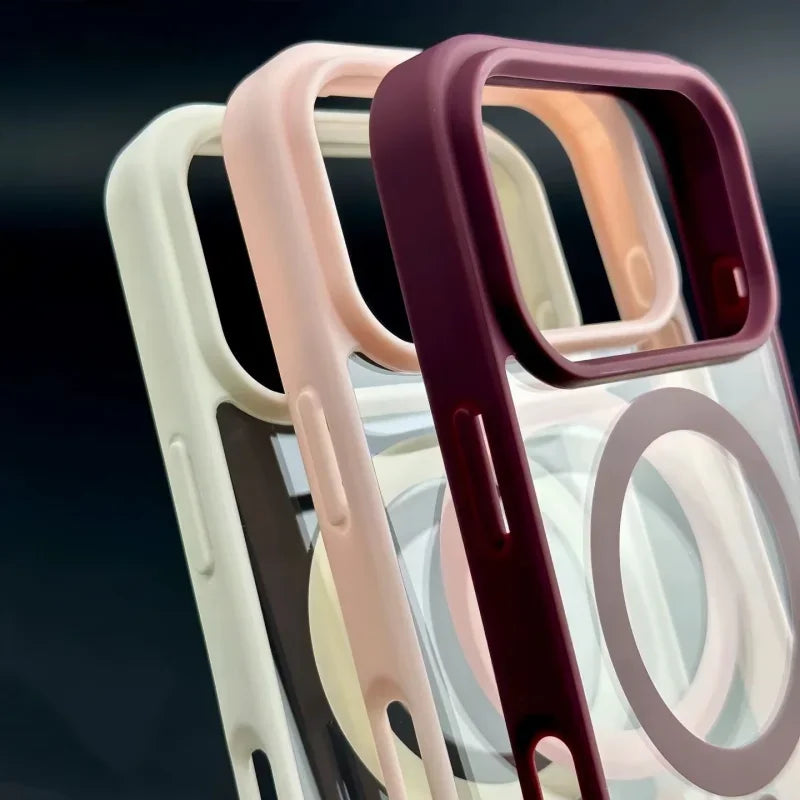 Fashion for Magsafe Wireless Charge Phone Case for IPhone 18 17 Air 16 15 14 Plus 13 12 Pro Max Transparent Acrylic Back Cover