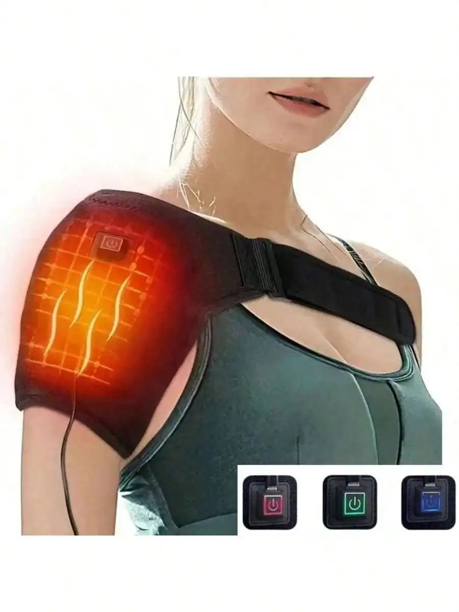 2026 Heated Shoulder Massager with 3 Intensity Levels, Wearable Heating Pad for Neck and Back Relaxation.