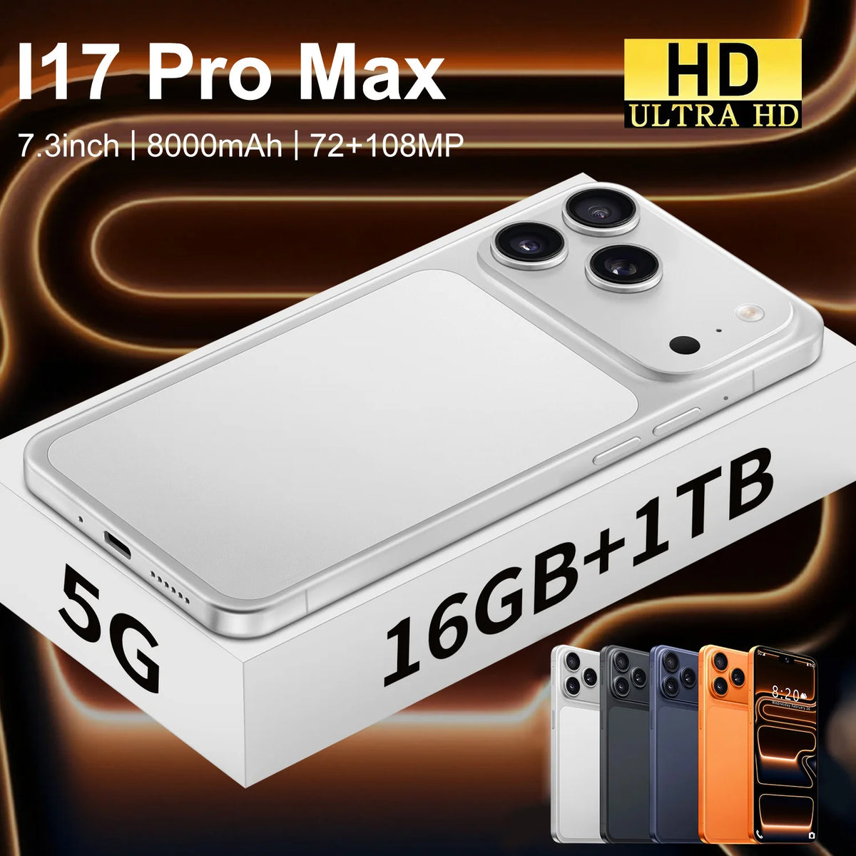 2026 HOT i17 ProMax NEW intelligent 5G standby original dual card dual battery 14 system global Android version 8000mAh JJ6
