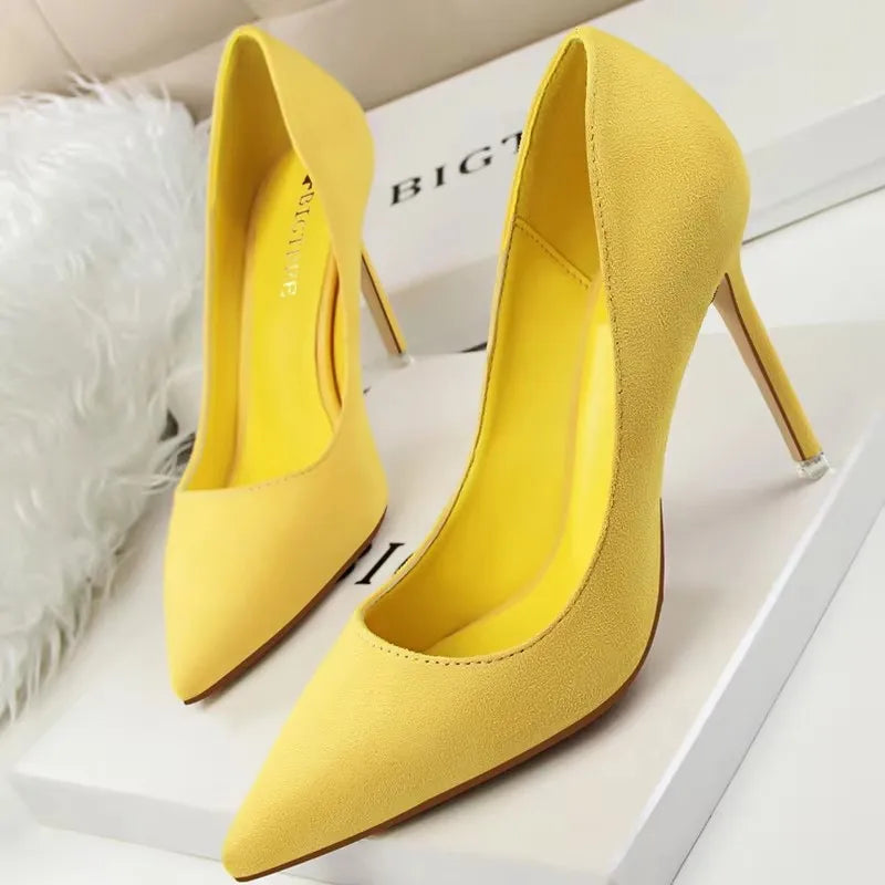 BIGTREE Shoes 2026 New Women Pumps Suede High Heels Shoes Fashion Office Shoes Stiletto Party Shoes Female Comfort Women Heels
